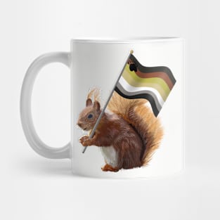 A Red Squirrel with a Gay Bear Pride Flag Mug